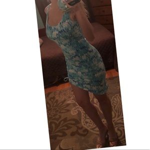 Guess mini body con dress adjustable hem